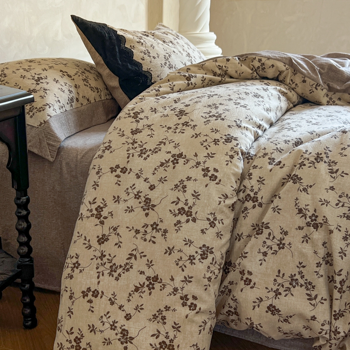 91家纺网 家纺一手货源 找家纺 （总）小叮当家纺仓储工厂店 买家秀 爆款花型2025秋冬新款磨毛复古亚麻棉麻提花超软四件套