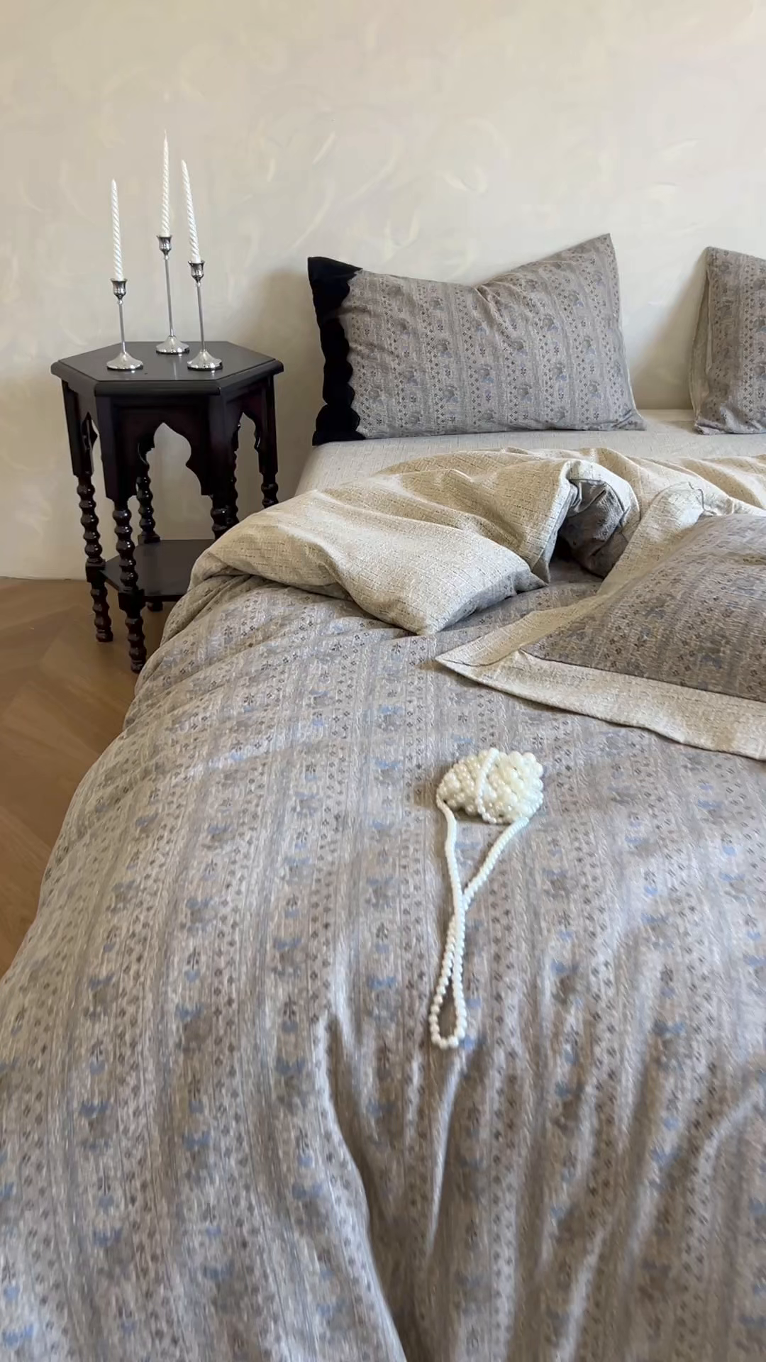 91家纺网 家纺一手货源 找家纺 小叮当家纺仓储工厂店 买家秀 爆款花型2025秋冬新款磨毛复古亚麻棉麻提花超软四件套 古纹雅韵