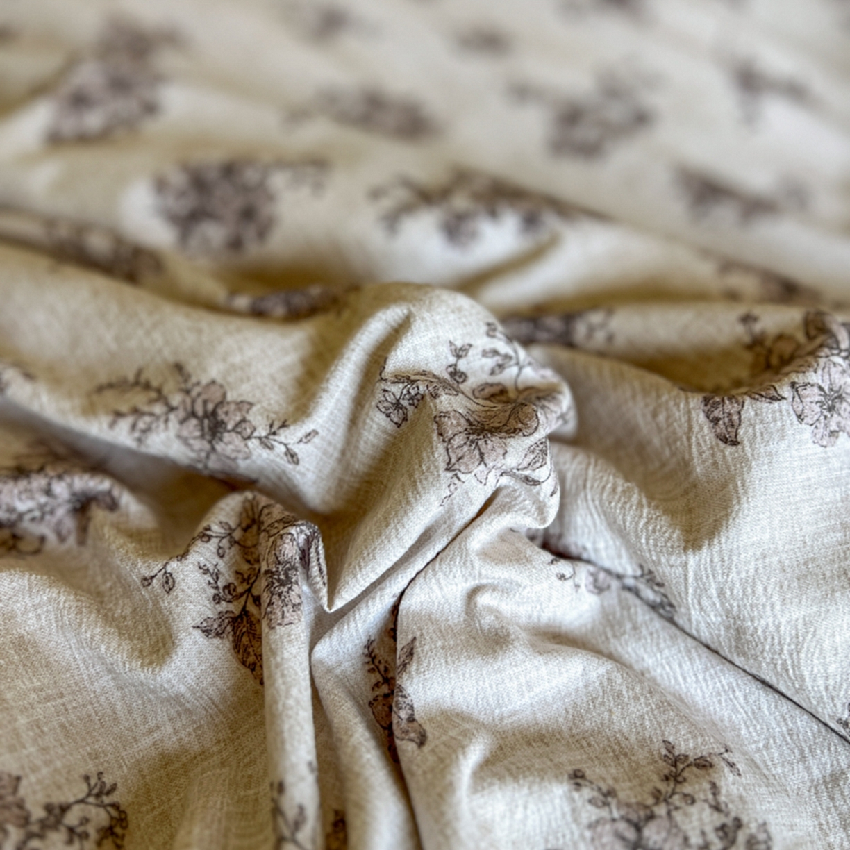 91家纺网 家纺一手货源 找家纺 小叮当家纺仓储工厂店 买家秀 爆款花型2025秋冬新款磨毛复古亚麻棉麻提花超软四件套 素锦花漾