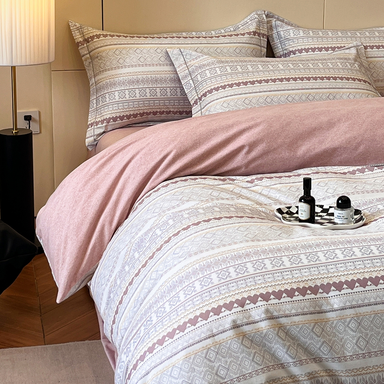 91家纺网 家纺一手货源 找家纺 简如 2025新款100%全棉纯棉磨毛四件套（有买家秀） 德洛克-棕