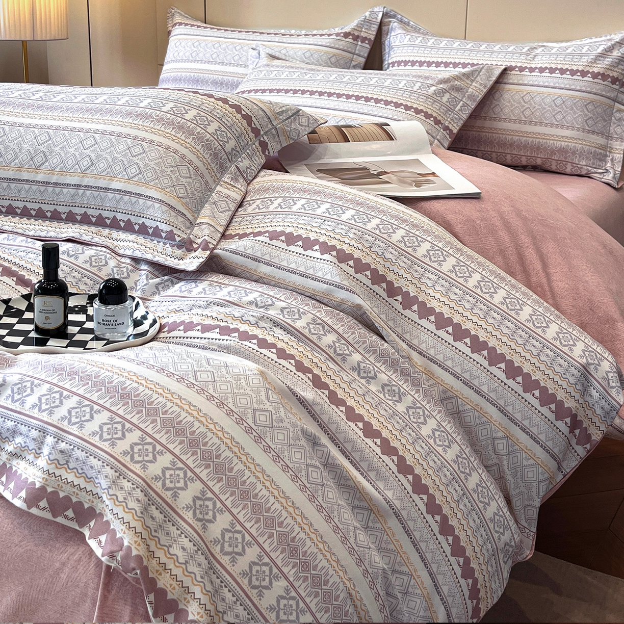 91家纺网 家纺一手货源 找家纺 简如 2025新款100%全棉纯棉磨毛四件套（有买家秀） 德洛克-棕