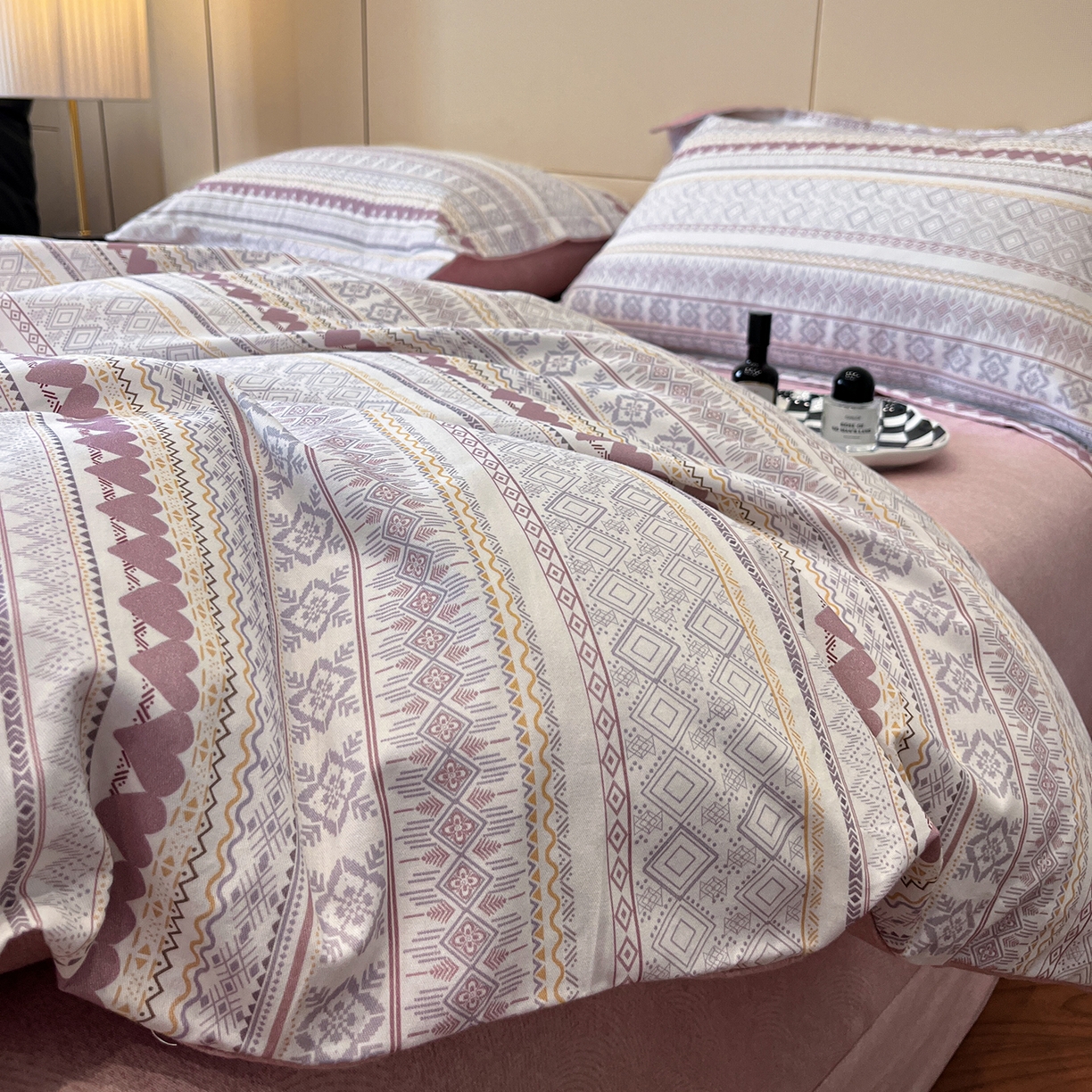 91家纺网 家纺一手货源 找家纺 简如 2025新款100%全棉纯棉磨毛四件套（有买家秀） 德洛克-棕