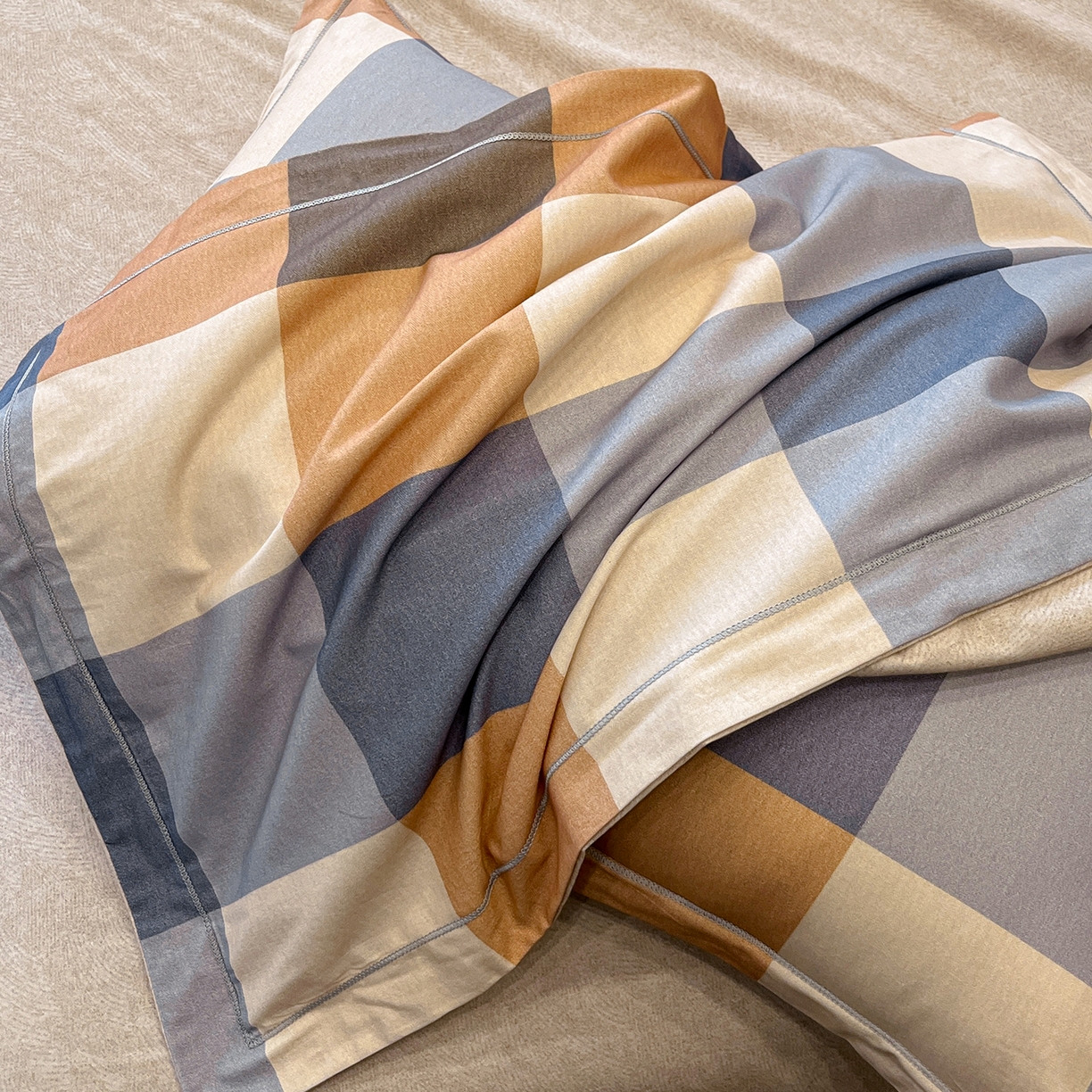 91家纺网 家纺一手货源 找家纺 简如 2025新款100%全棉纯棉磨毛四件套（有买家秀） 简伯格-桔