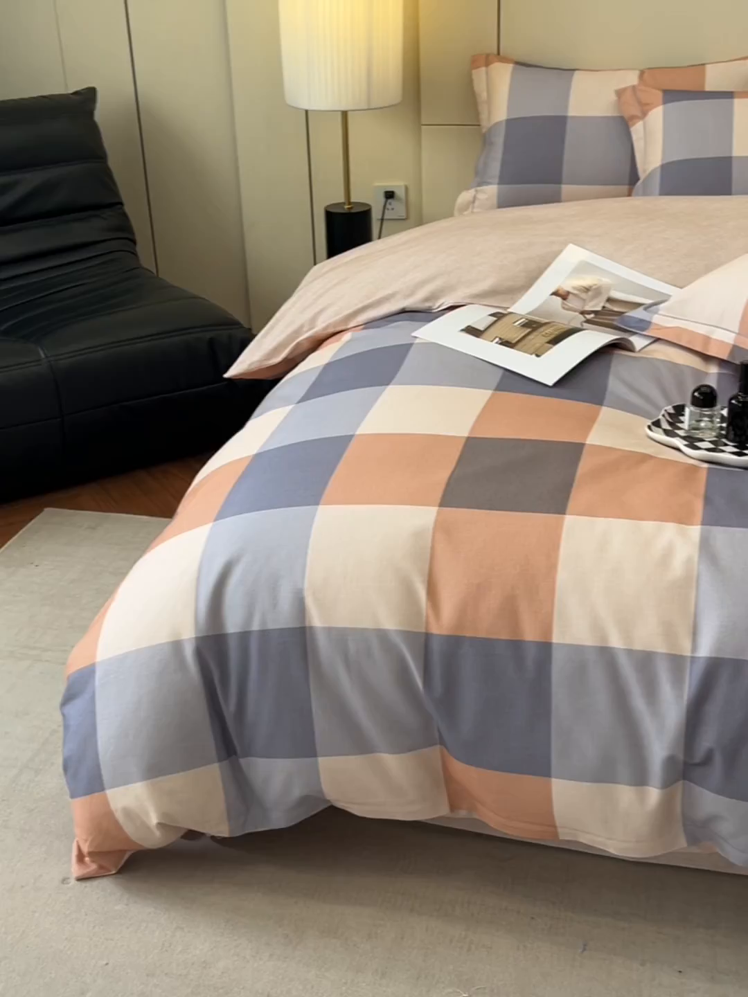 91家纺网 家纺一手货源 找家纺 简如 2025新款100%全棉纯棉磨毛四件套（有买家秀） 简伯格-桔