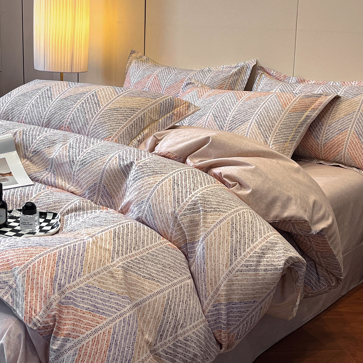 91家纺网 家纺一手货源 找家纺 简如 2025新款100%全棉纯棉磨毛四件套（有买家秀） 曼迪尼-桔