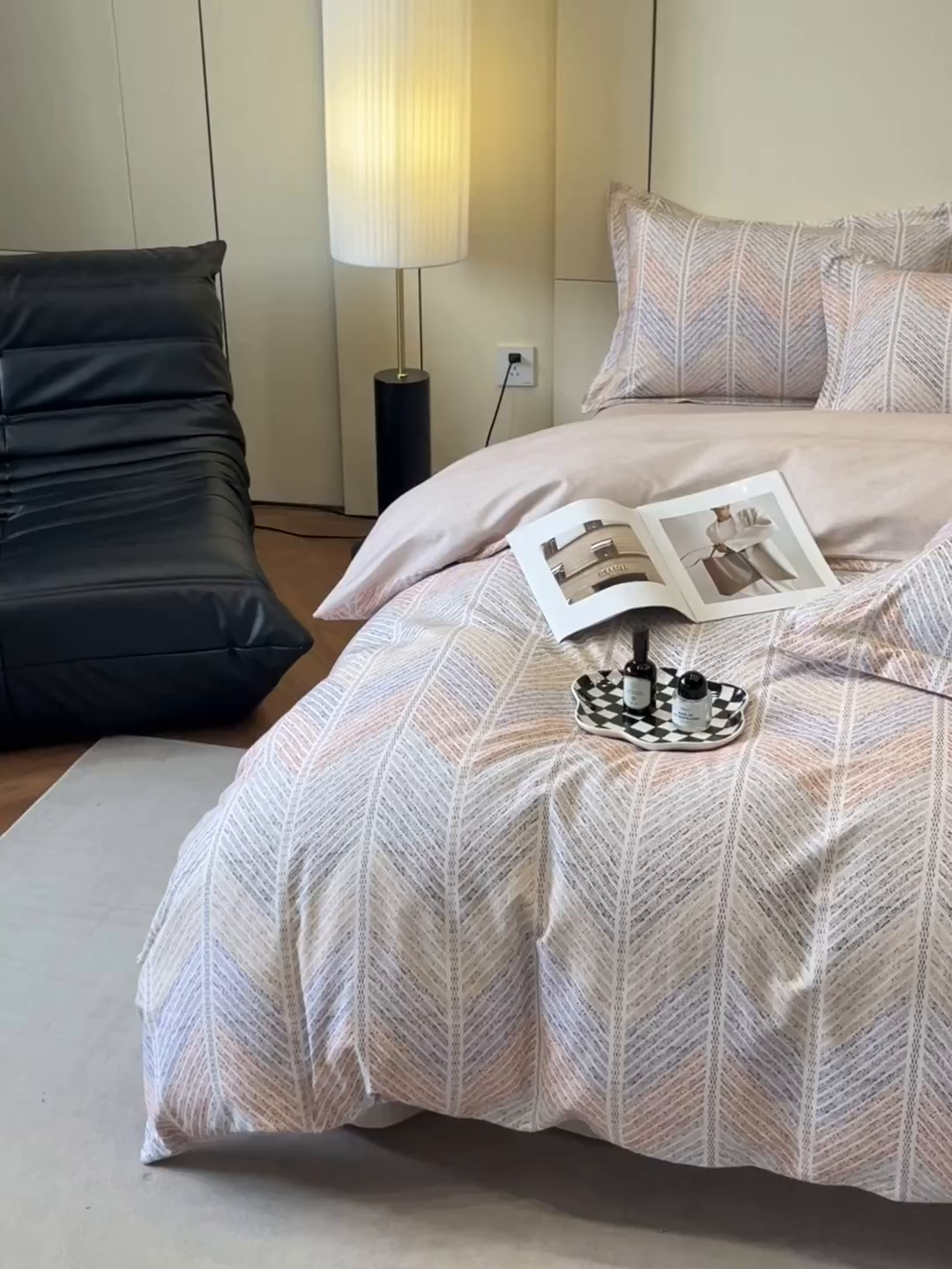 91家纺网 家纺一手货源 找家纺 简如 2025新款100%全棉纯棉磨毛四件套（有买家秀） 曼迪尼-桔