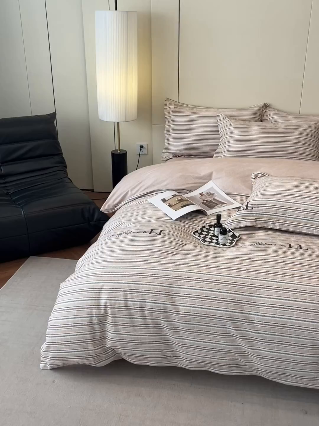 91家纺网 家纺一手货源 找家纺 简如 2025新款100%全棉纯棉磨毛四件套（有买家秀） 佩洛西-棕