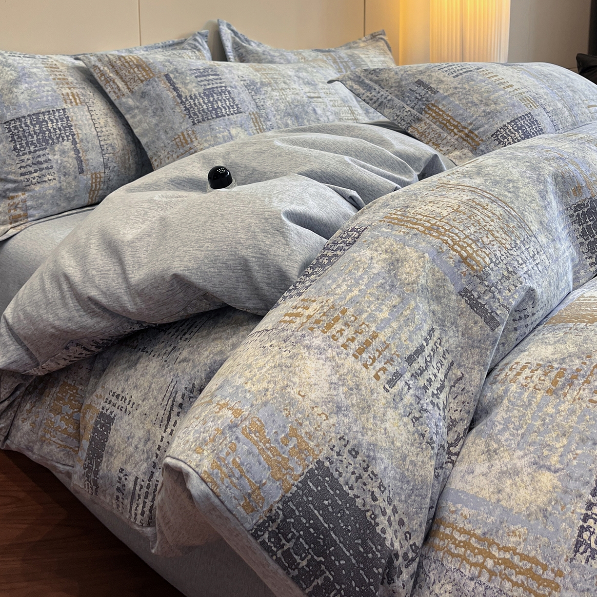 简如 2025新款100%全棉纯棉磨毛四件套（有买家秀） 情歌-灰