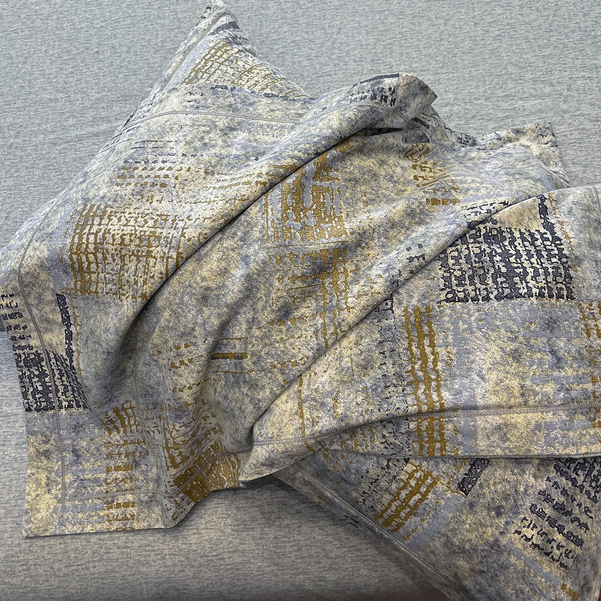 91家纺网 家纺一手货源 找家纺 简如 2025新款100%全棉纯棉磨毛四件套（有买家秀） 情歌-灰