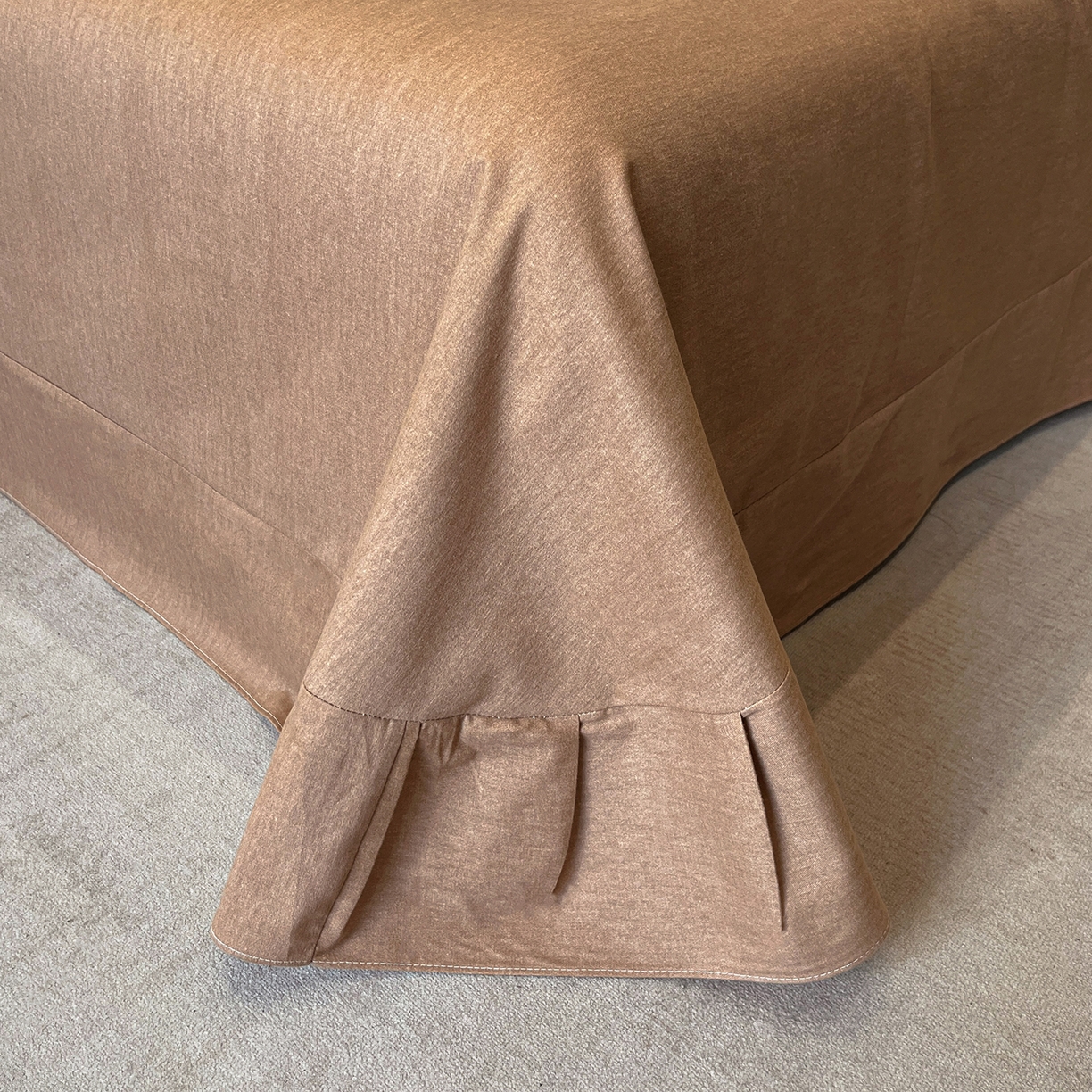 91家纺网 家纺一手货源 找家纺 简如 2025新款100%全棉纯棉磨毛四件套（有买家秀） 情歌-棕