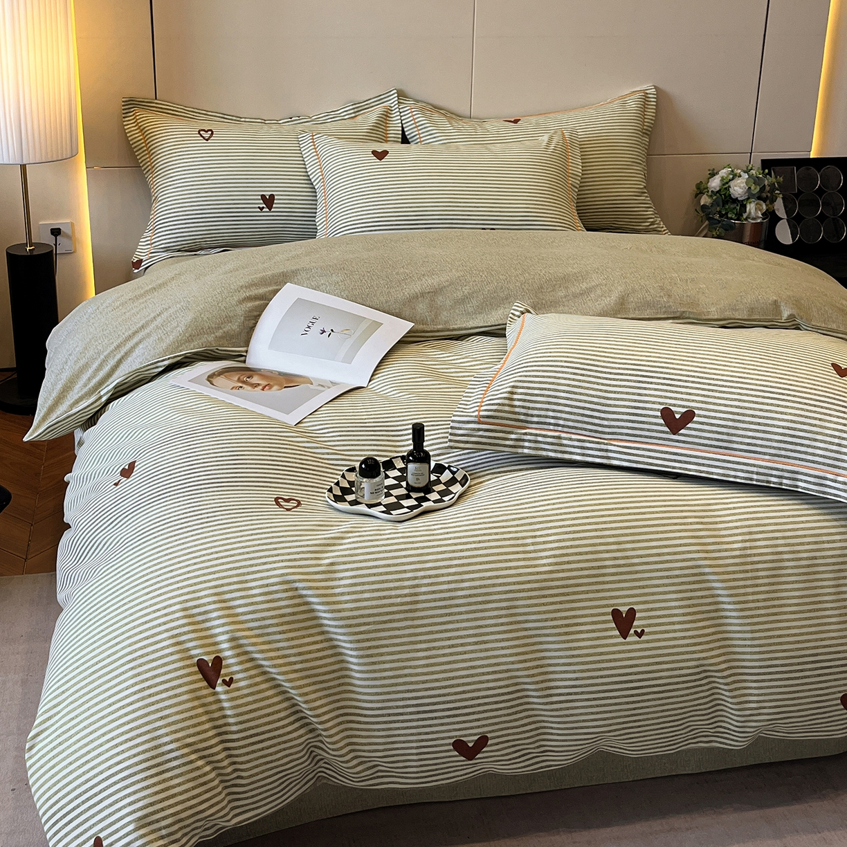 91家纺网 家纺一手货源 找家纺 简如 2025新款100%全棉纯棉磨毛四件套（有买家秀） 心愿条-黄