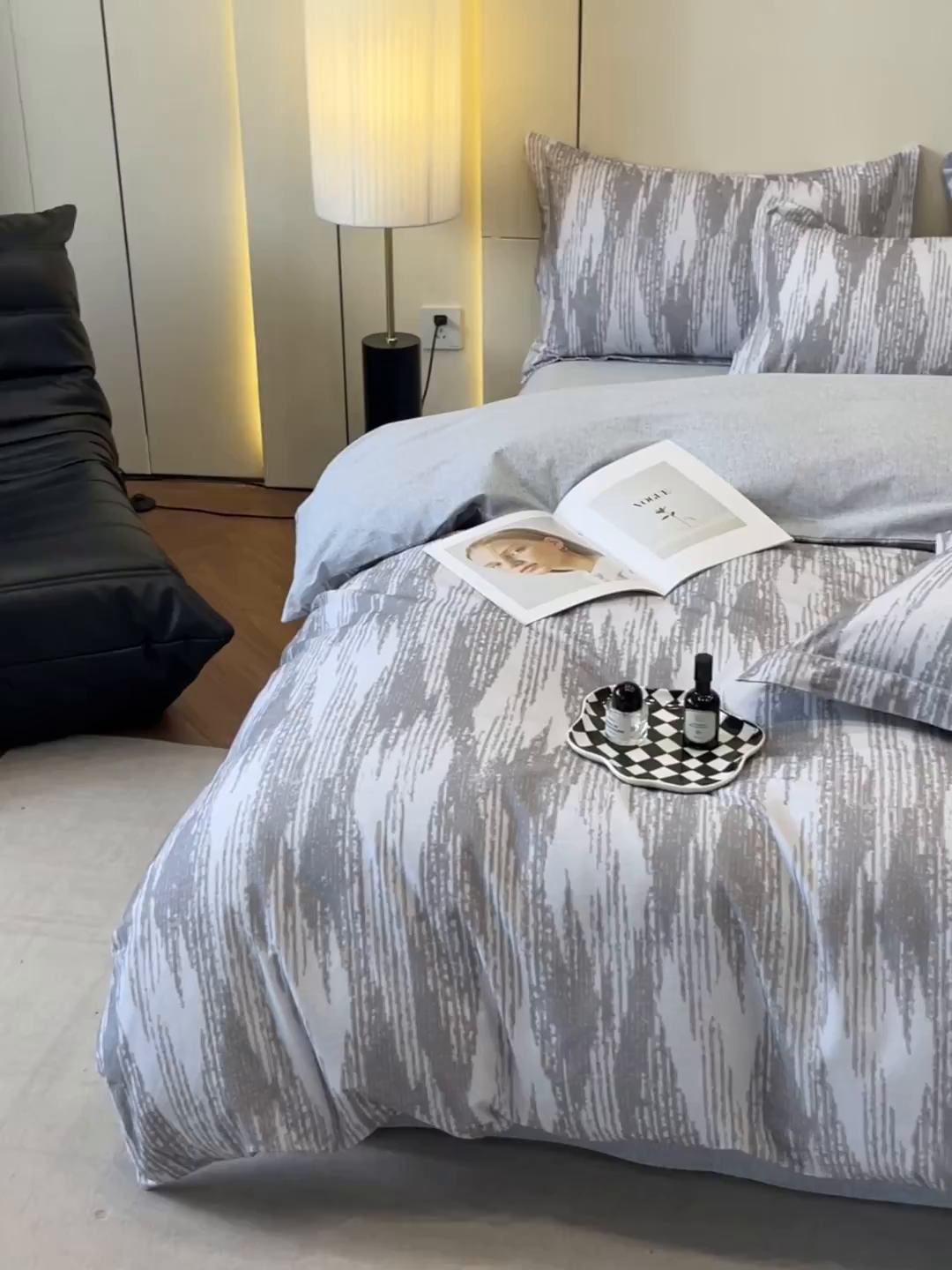 91家纺网 家纺一手货源 找家纺 简如 2025新款100%全棉纯棉磨毛四件套（有买家秀） 星际-灰