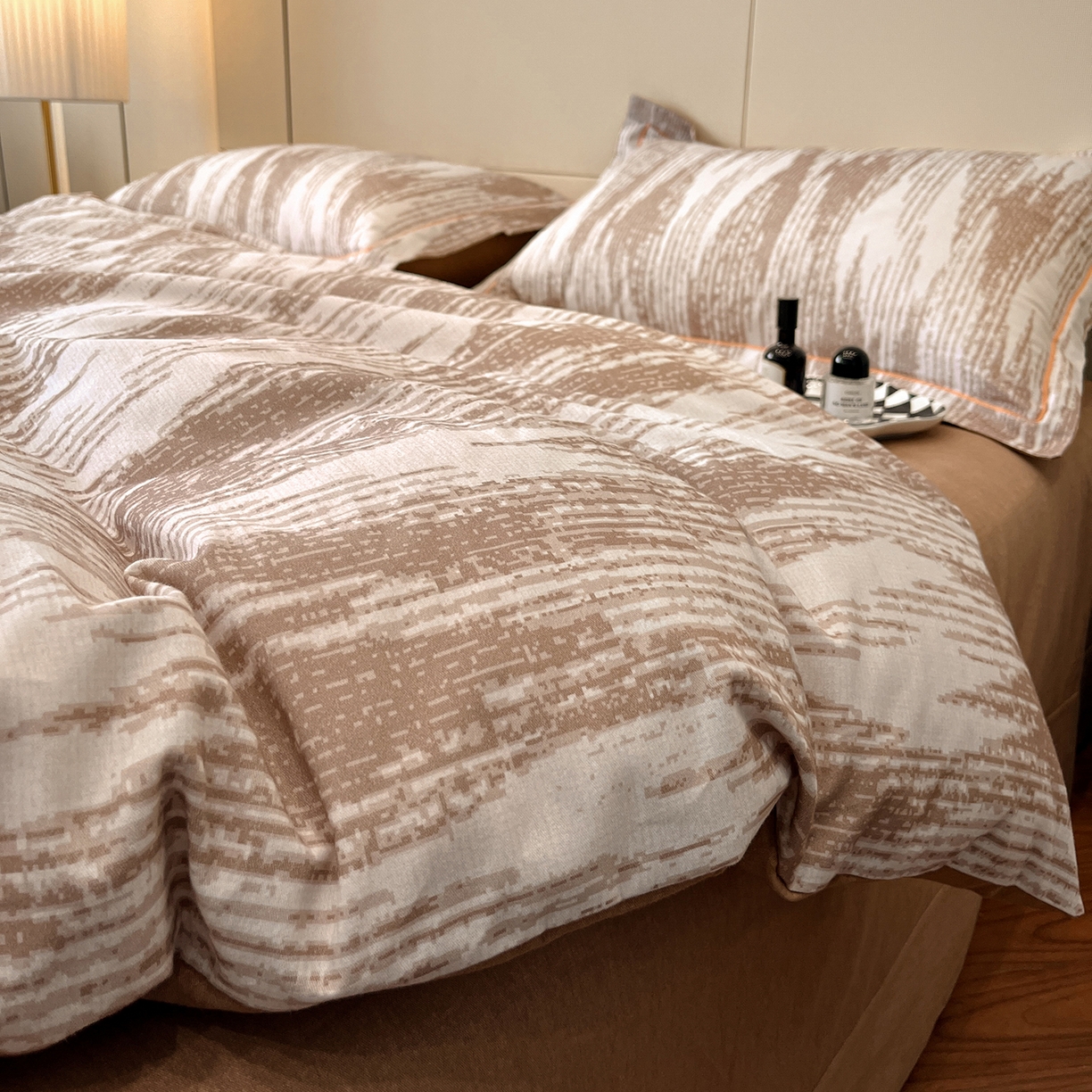 91家纺网 家纺一手货源 找家纺 简如 2025新款100%全棉纯棉磨毛四件套（有买家秀） 星际-咖