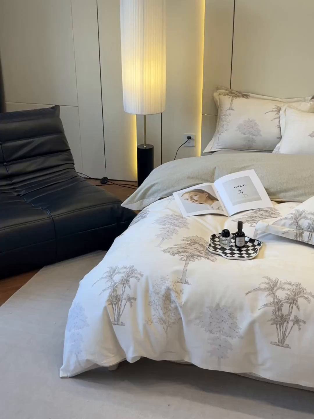 91家纺网 家纺一手货源 找家纺 简如 2025新款100%全棉纯棉磨毛四件套（有买家秀） 椰树-棕