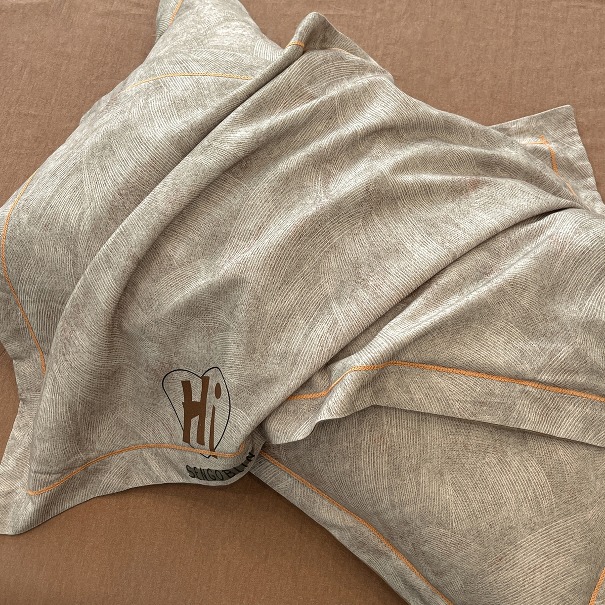 91家纺网 家纺一手货源 找家纺 简如 2025新款100%全棉纯棉磨毛四件套（有买家秀） 兹洛-桔