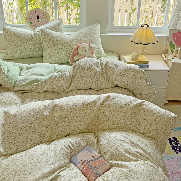 91家纺网 家纺一手货源 找家纺 捌月 2025新款棉加绒A版13372全棉B版高克重牛奶绒四件套直播新品 浅汐