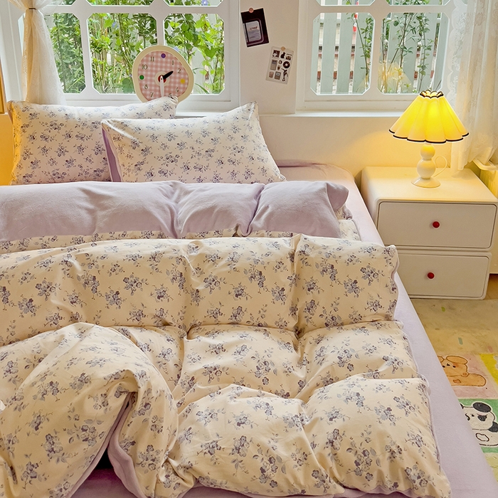 91家纺网 家纺一手货源 找家纺 捌月 2025新款棉加绒A版13372全棉B版高克重牛奶绒四件套直播新品 苏黎世