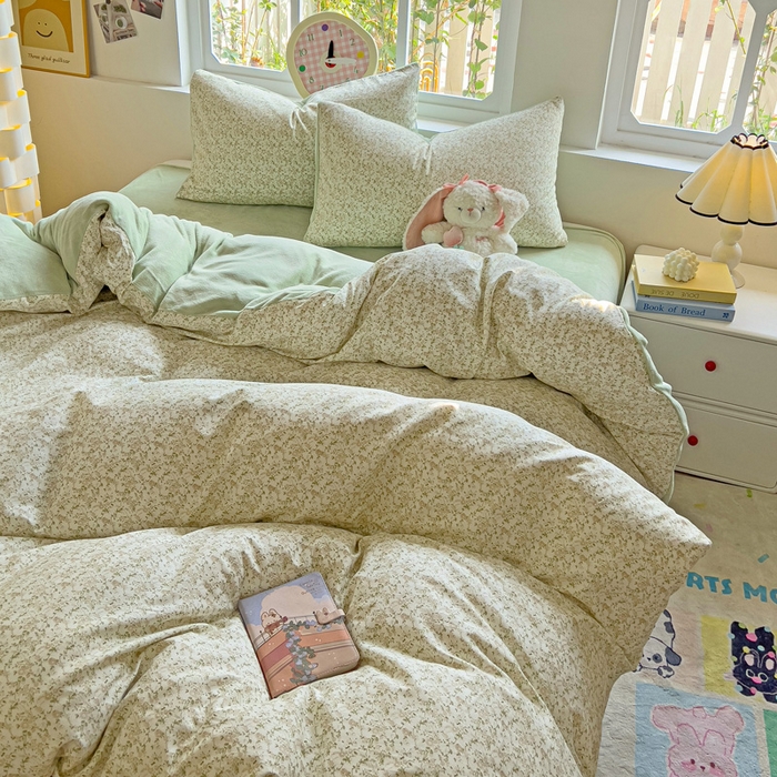 91家纺网 家纺一手货源 找家纺 捌月 2025新款棉加绒A版13372全棉B版高克重牛奶绒四件套直播新品 浅汐