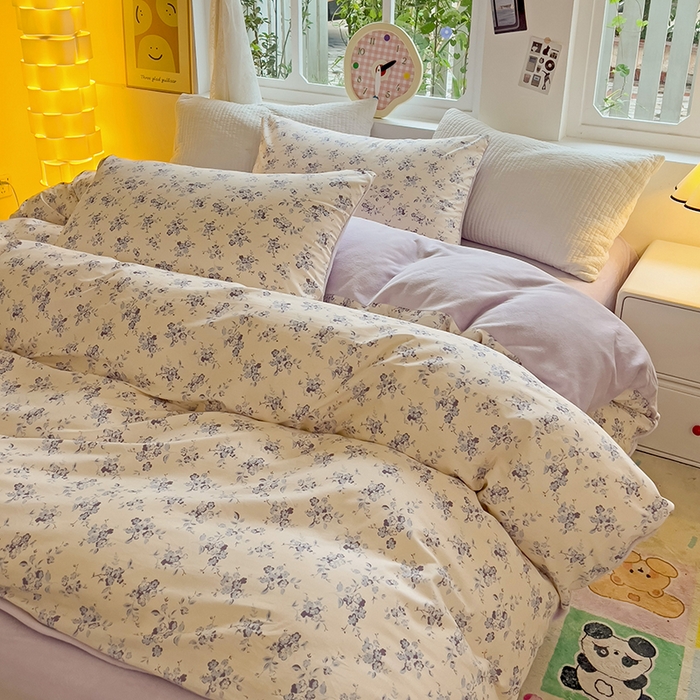 91家纺网 家纺一手货源 找家纺 捌月 2025新款棉加绒A版13372全棉B版高克重牛奶绒四件套直播新品 苏黎世