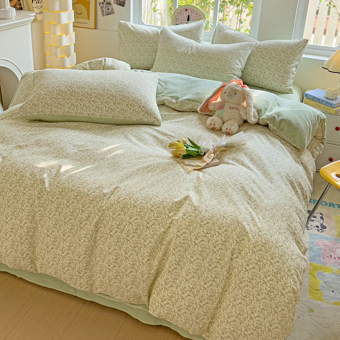 91家纺网 家纺一手货源 找家纺 捌月 2025新款棉加绒A版13372全棉B版高克重牛奶绒四件套直播新品 浅汐