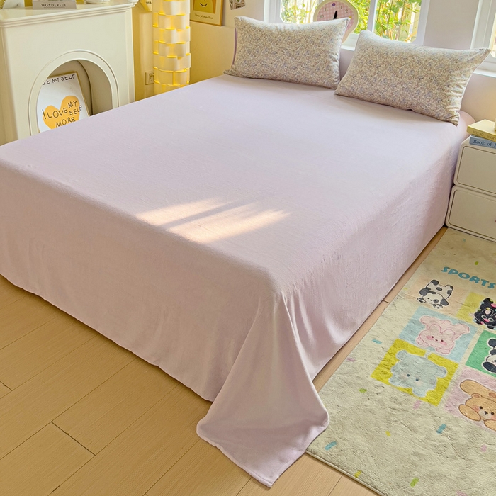 91家纺网 家纺一手货源 找家纺 捌月 2025新款棉加绒A版13372全棉B版高克重牛奶绒四件套直播新品 蔷薇