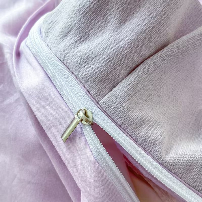 91家纺网 家纺一手货源 找家纺 （总）峻杨 2025新款纯棉被罩亲肤裸睡简约风韩系公主风床上用品亲肤透气可搭配同款颜色床盖枕套-漫纱同款