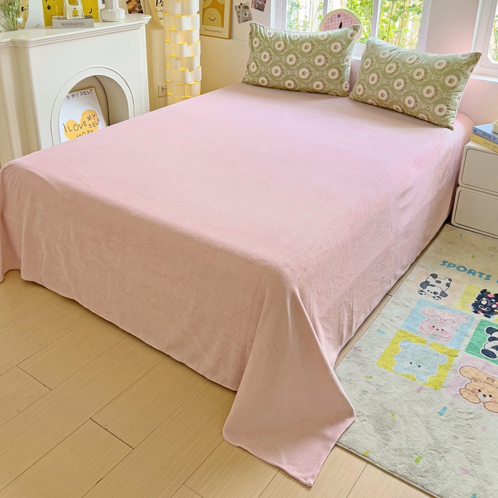 91家纺网 家纺一手货源 找家纺 捌月 2025新款棉加绒A版13372全棉B版高克重牛奶绒四件套直播新品 赫本