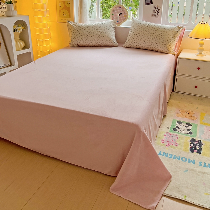 91家纺网 家纺一手货源 找家纺 捌月 2025新款棉加绒A版13372全棉B版高克重牛奶绒四件套直播新品 花西子