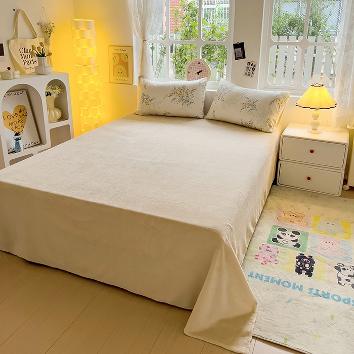 91家纺网 家纺一手货源 找家纺 捌月 2025新款棉加绒A版13372全棉B版高克重牛奶绒四件套直播新品 梦华录