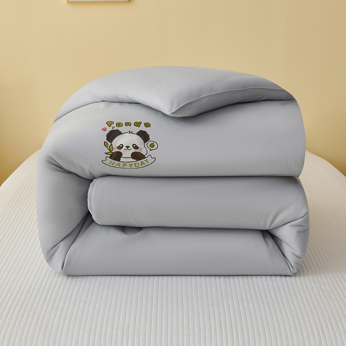 被多多被业 2025新款A类亲肤水洗棉羽丝棉被-熊猫系列 熊猫-绅士灰