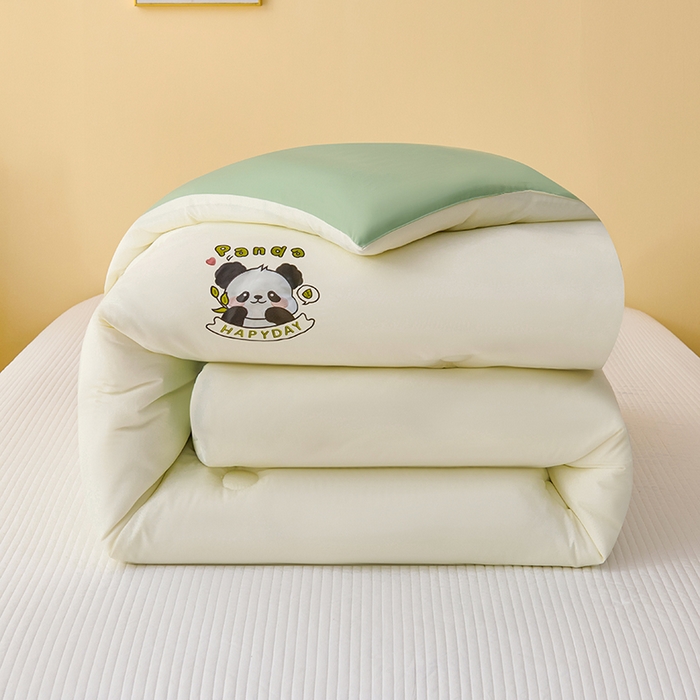 91家纺网 家纺一手货源 找家纺 （总）被多多被业 2025新款A类亲肤水洗棉羽丝棉被-熊猫系列