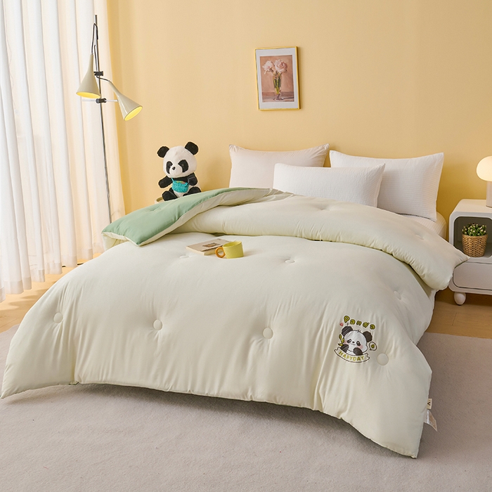 91家纺网 家纺一手货源 找家纺 （总）被多多被业 2025新款A类亲肤水洗棉羽丝棉被-熊猫系列