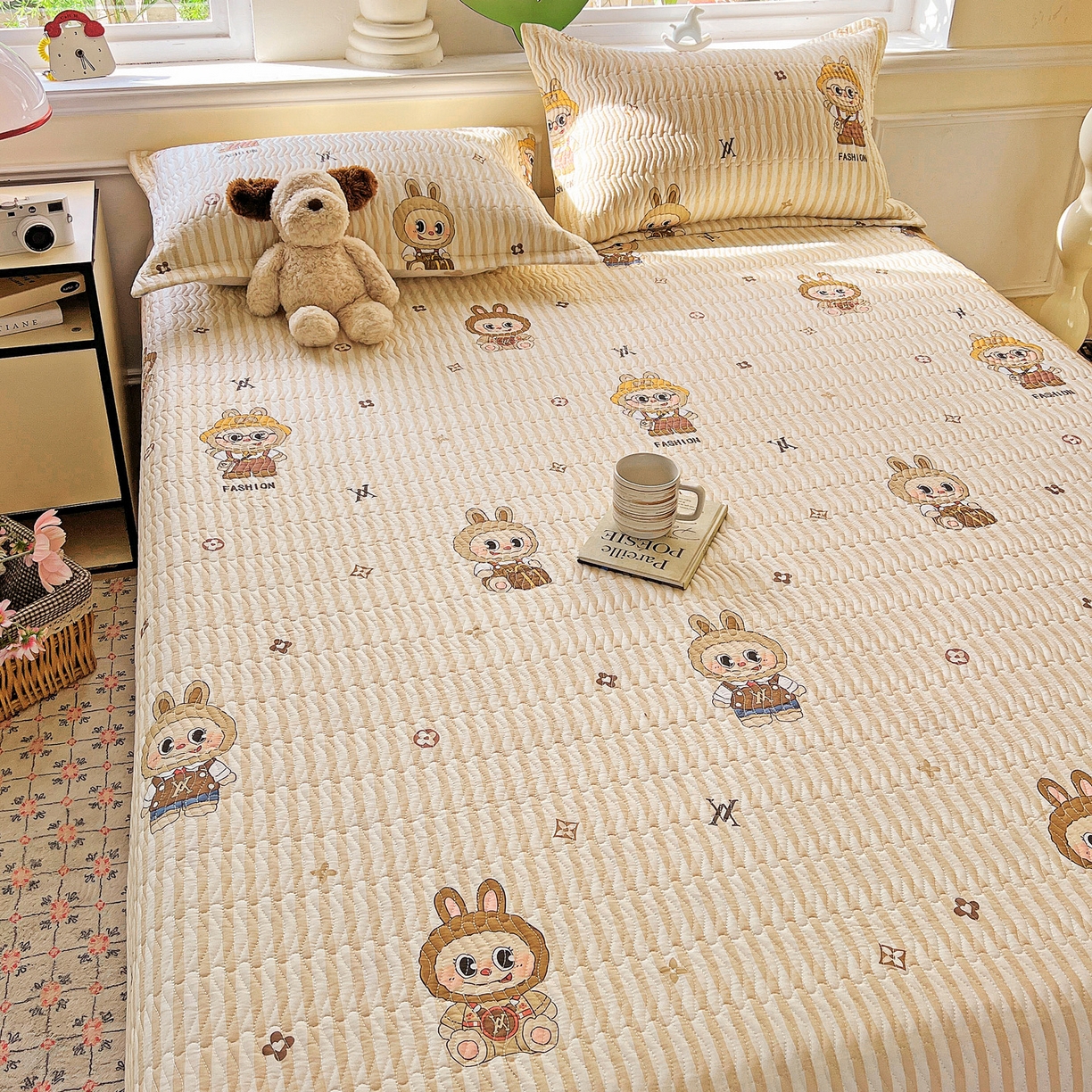 91家纺网 家纺一手货源 找家纺 梦精灵2025新款40支13372印花全棉床盖软凉席夏被纯棉床单枕套四季通用 潮牌咘咘