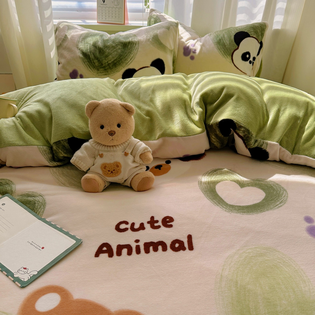 91家纺网 家纺一手货源 找家纺 小叮当家纺仓储工厂店 买家秀 爆款花型2025新款200克牛奶绒小清新卡通复古风单被套 被套单件 洛可可