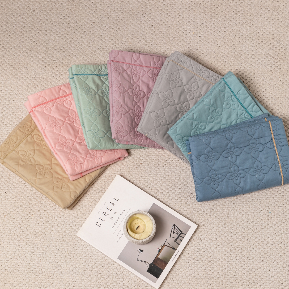 91家纺网 家纺一手货源 找家纺 （总）百寐 2025新款全棉纯色加厚夹棉50*80枕套40*60/48*74纯棉枕芯保护套