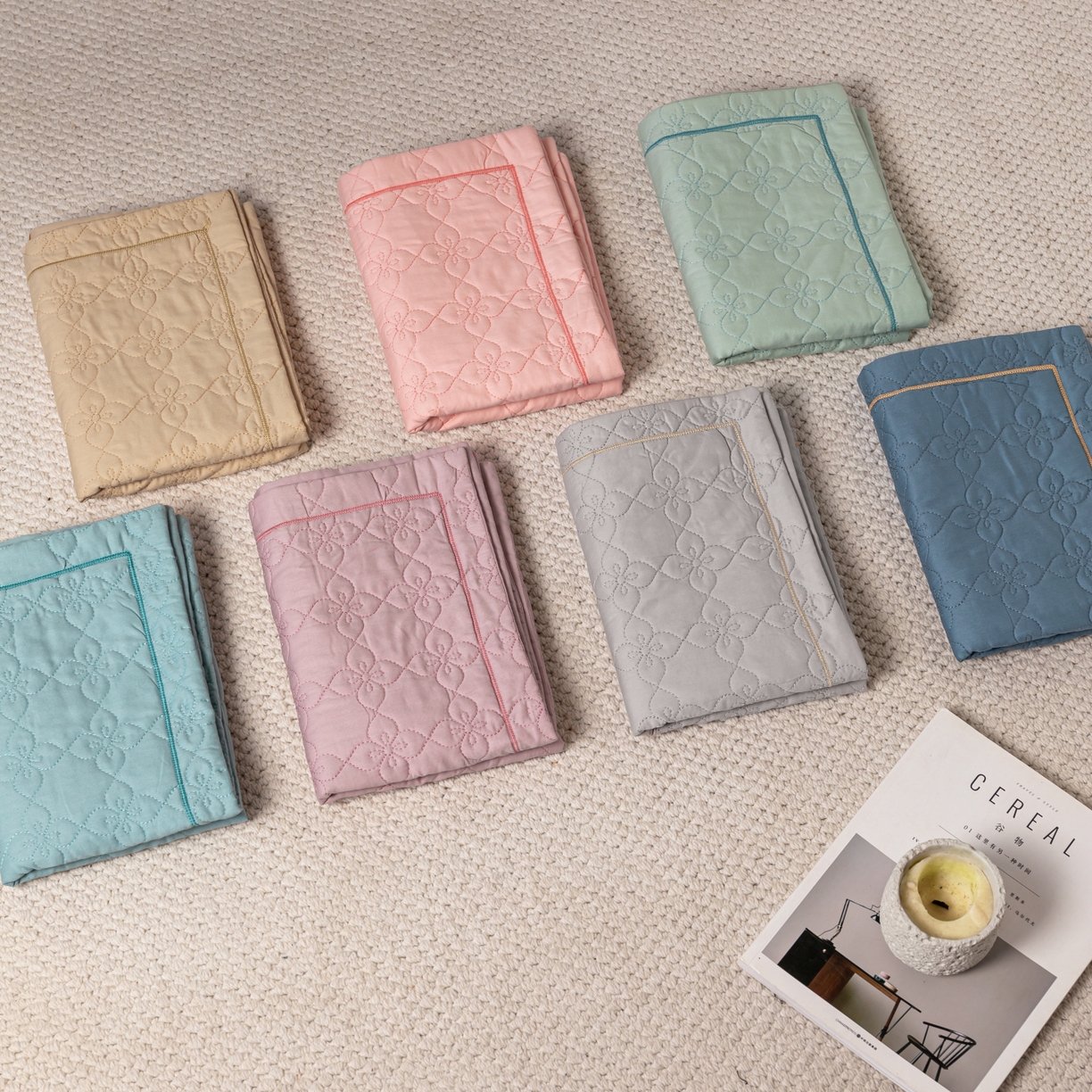 91家纺网 家纺一手货源 找家纺 百寐 2025新款全棉纯色加厚夹棉50*80枕套40*60/48*74纯棉枕芯保护套 组合图仅供展示不可下单