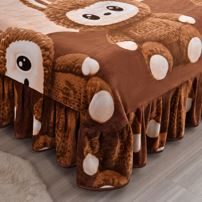 91家纺网 家纺一手货源 找家纺 芯诗曼2025新款8.5斤直播热款高克重牛奶绒法莱绒水晶金貂法莱绒四件套 拉布布