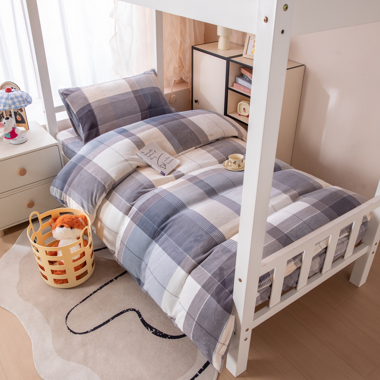 凌云 2025新款A类230克加厚牛奶绒学生宿舍三件套床笠款床单款 布莱格-绒