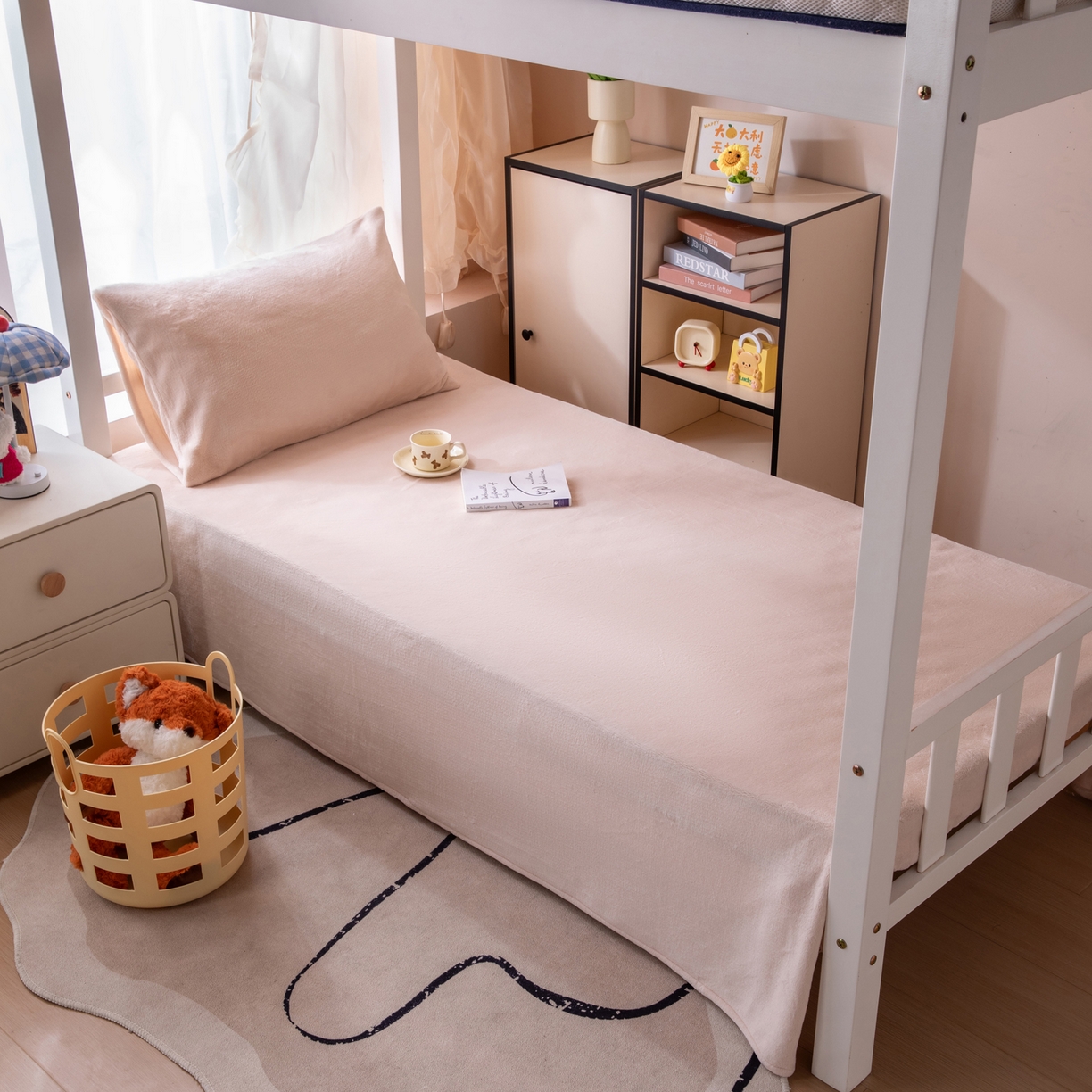 91家纺网 家纺一手货源 找家纺 凌云 2025新款A类230克加厚牛奶绒学生宿舍三件套床笠款床单款 奶咖-绒