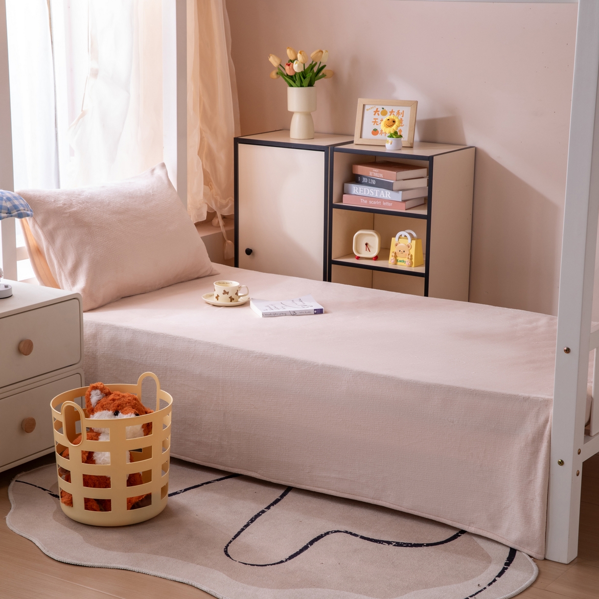 91家纺网 家纺一手货源 找家纺 凌云 2025新款A类230克加厚牛奶绒学生宿舍三件套床笠款床单款 奶咖-绒