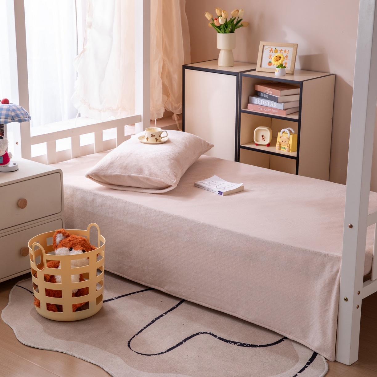 91家纺网 家纺一手货源 找家纺 凌云 2025新款A类230克加厚牛奶绒学生宿舍三件套床笠款床单款 奶咖-绒