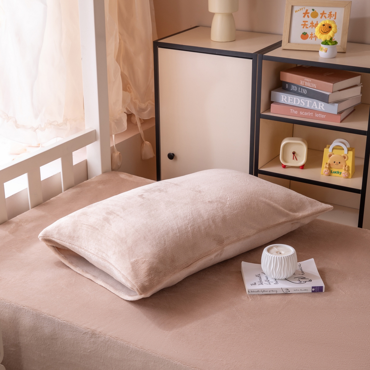 91家纺网 家纺一手货源 找家纺 凌云 2025新款A类230克加厚牛奶绒学生宿舍三件套床笠款床单款 浅驼-绒