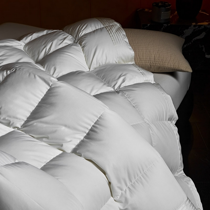 91家纺网 家纺一手货源 找家纺 （总）暖羽屋羽绒馆 2025新款罗玛莱赛尔 鹅绒丝被芯 白鹅绒被子 羽毛被 冬被双人加厚春秋被2米