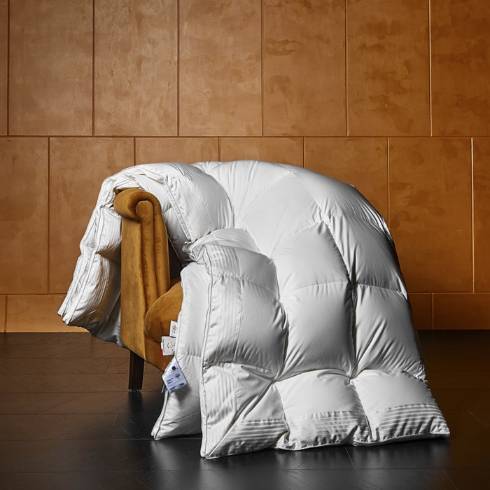 91家纺网 家纺一手货源 找家纺 （总）暖羽屋羽绒馆 2025新款罗玛莱赛尔 鹅绒丝被芯 白鹅绒被子 羽毛被 冬被双人加厚春秋被2米