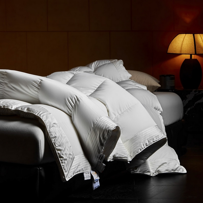 91家纺网 家纺一手货源 找家纺 暖羽屋羽绒馆 2025新款罗玛莱赛尔 鹅绒丝被芯 白鹅绒被子 羽毛被 冬被双人加厚春秋被2米 罗玛  白