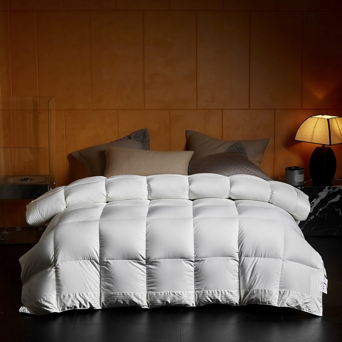 91家纺网 家纺一手货源 找家纺 暖羽屋羽绒馆 2025新款罗玛莱赛尔 鹅绒丝被芯 白鹅绒被子 羽毛被 冬被双人加厚春秋被2米 罗玛  白