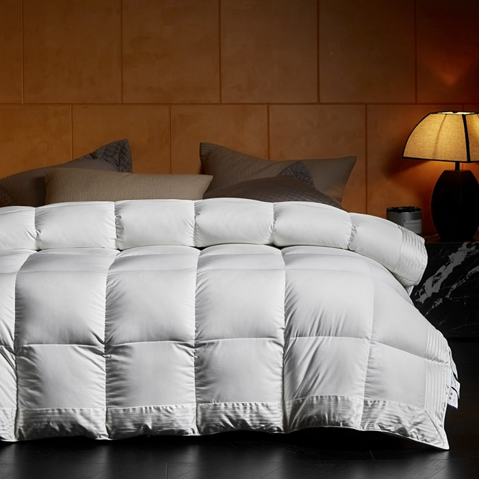 91家纺网 家纺一手货源 找家纺 暖羽屋羽绒馆 2025新款罗玛莱赛尔 鹅绒丝被芯 白鹅绒被子 羽毛被 冬被双人加厚春秋被2米 罗玛  白