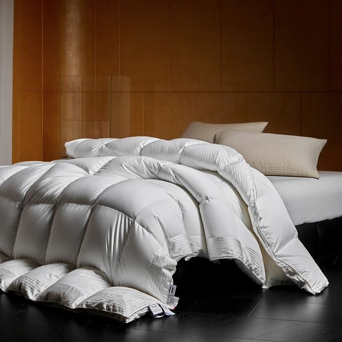 91家纺网 家纺一手货源 找家纺 暖羽屋羽绒馆 2025新款罗玛莱赛尔 鹅绒丝被芯 白鹅绒被子 羽毛被 冬被双人加厚春秋被2米 罗玛  白