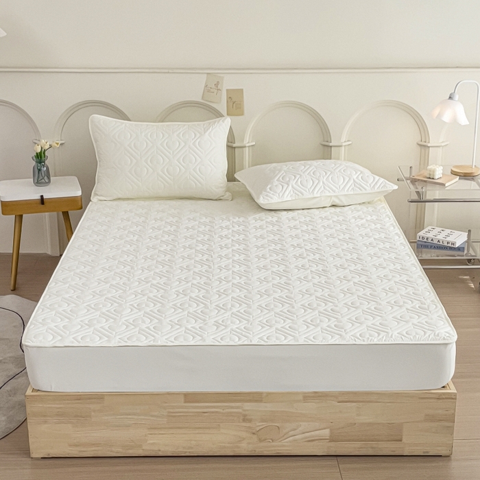 91家纺网 家纺一手货源 找家纺 （总）亨通家纺 2025新款A类爱心磨毛防水夹棉床笠