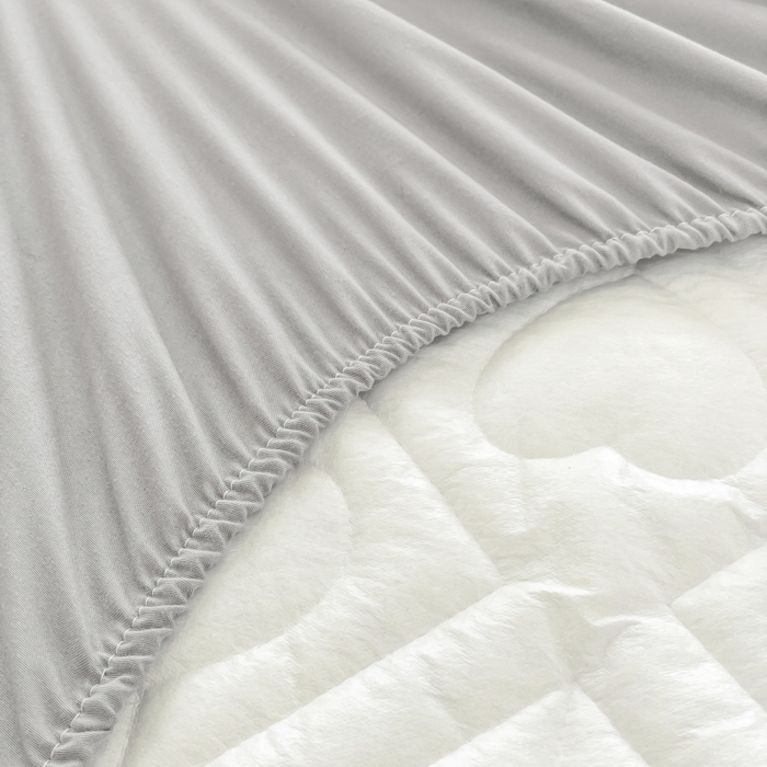 91家纺网 家纺一手货源 找家纺 亨通家纺 2025新款A类爱心磨毛防水夹棉床笠 爱心-银优灰